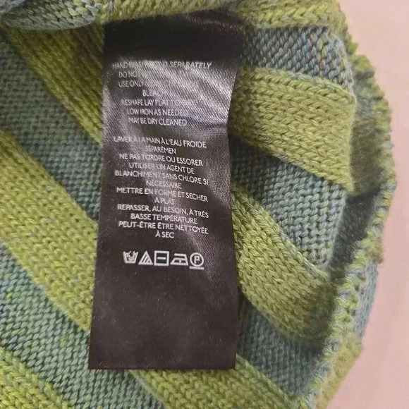 BDG Urban Outfitters V-Neck Striped Ribbed Knit Cropped Sweater Green Size Large - Picture 6 of 8